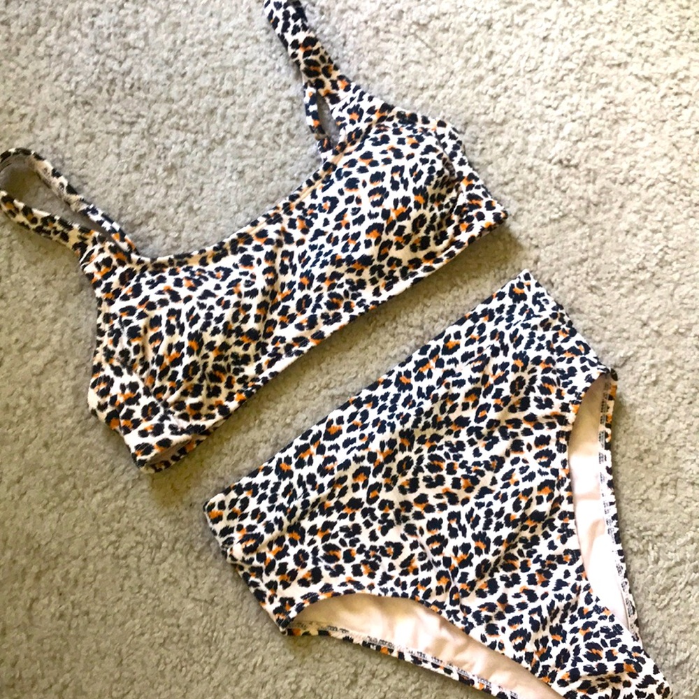 Xhilaration Leopard High Waist High Leg Bikini